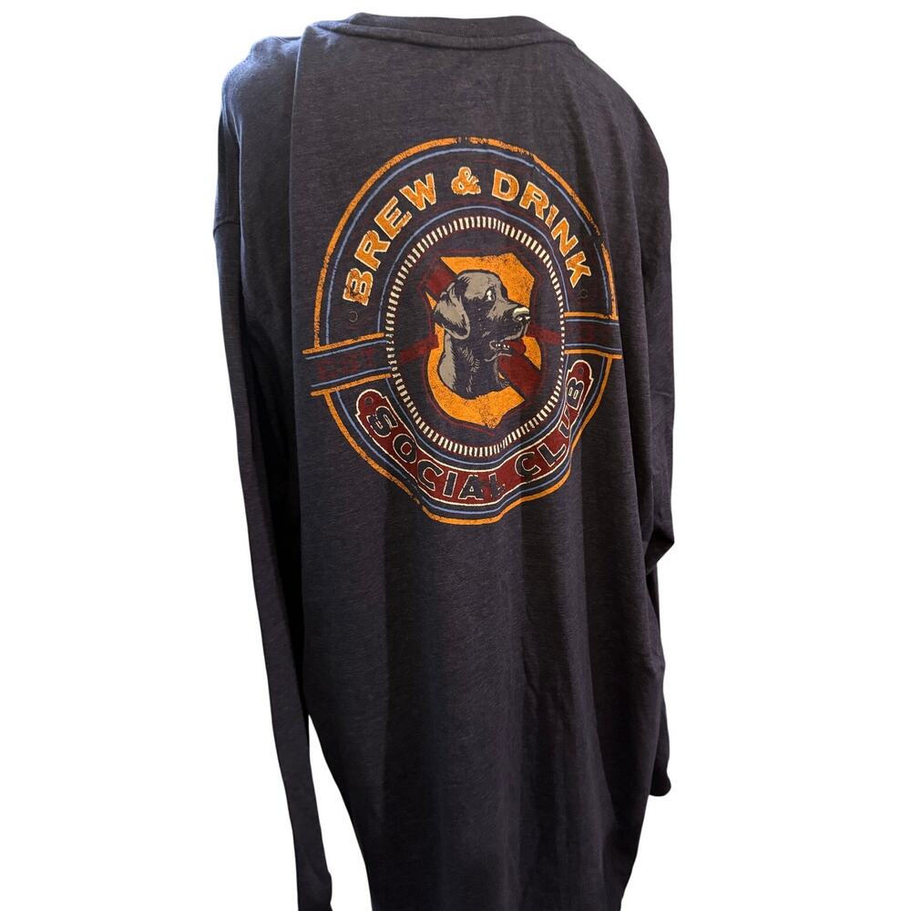 IZOD Saltwater Brew & Drink Social Club Graphic Long Sleeve Tee, Men's 3XLT, NWT - Picture 2 of 6